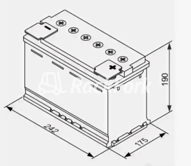 Стартерная АКБ, 12В 60АЧ  242x175x190